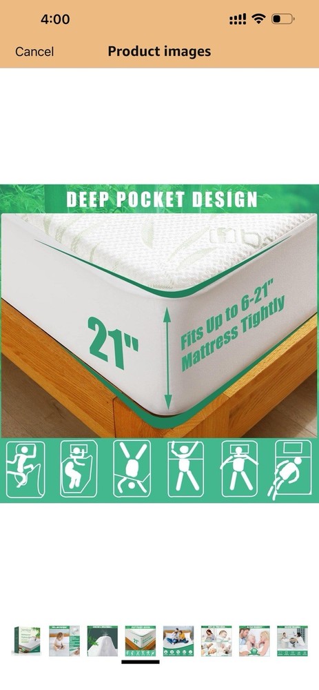 Twin Bamboo Mattress Protector - 100% Waterproof & Hypoallergenic