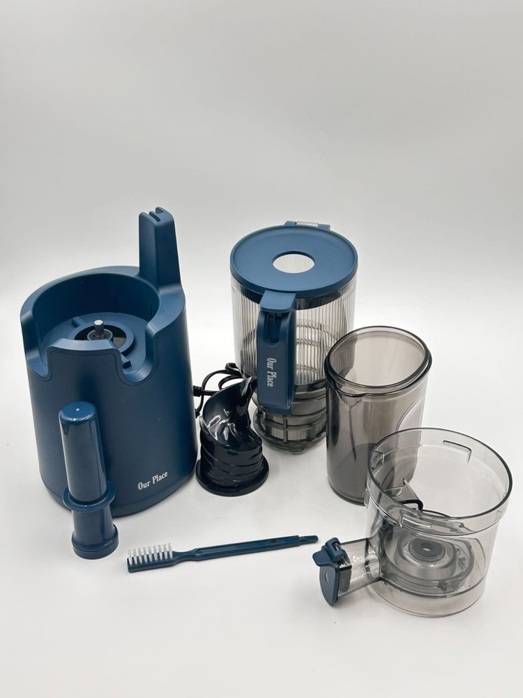 Our Place Blue Cold Press Slow Juicer Masticating w/ Accessories