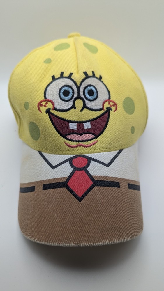 Spongebob Squarepants Hat Cap Universal Studios Viacom One Size Hook & Loop y2k