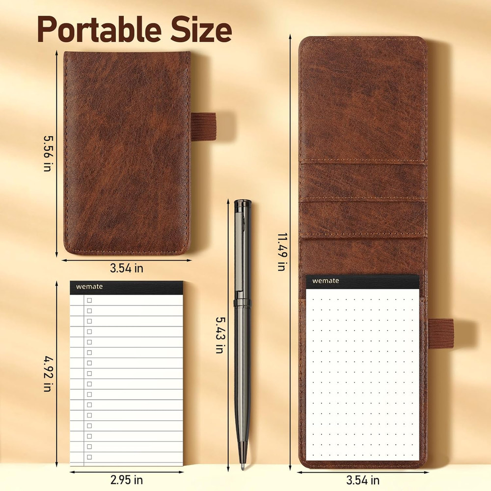 10 Pieces Notepad Holder Set Pocket Notebook - Included Mini Pocket Notepad Hold