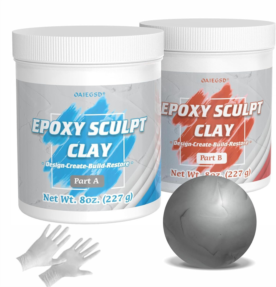1 Pound Natural Epoxy Putty Sculpt Clay, 2 Part (A & B) Modeling Compound for Sc