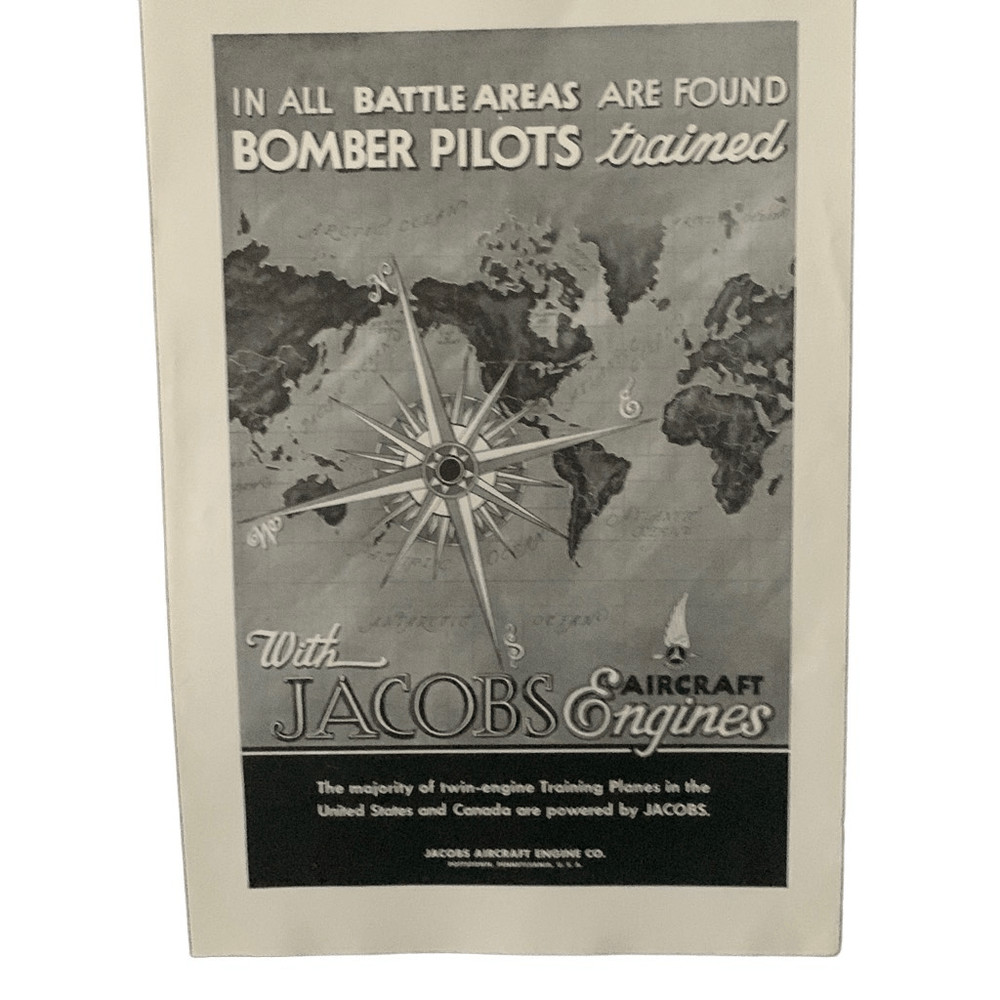 Vintage 1943 Jacob’s Aircraft Engines Ad Advertisement