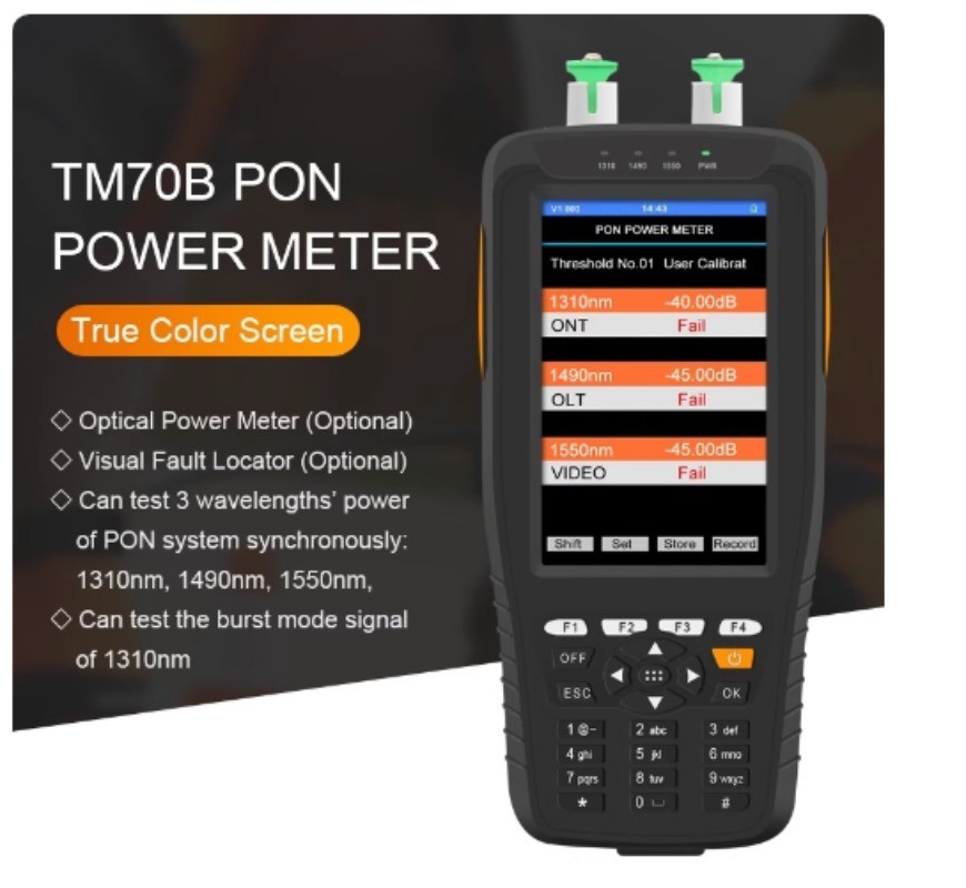 PON Optical Power Meter Network Detector FTTH Online Tester TM70B