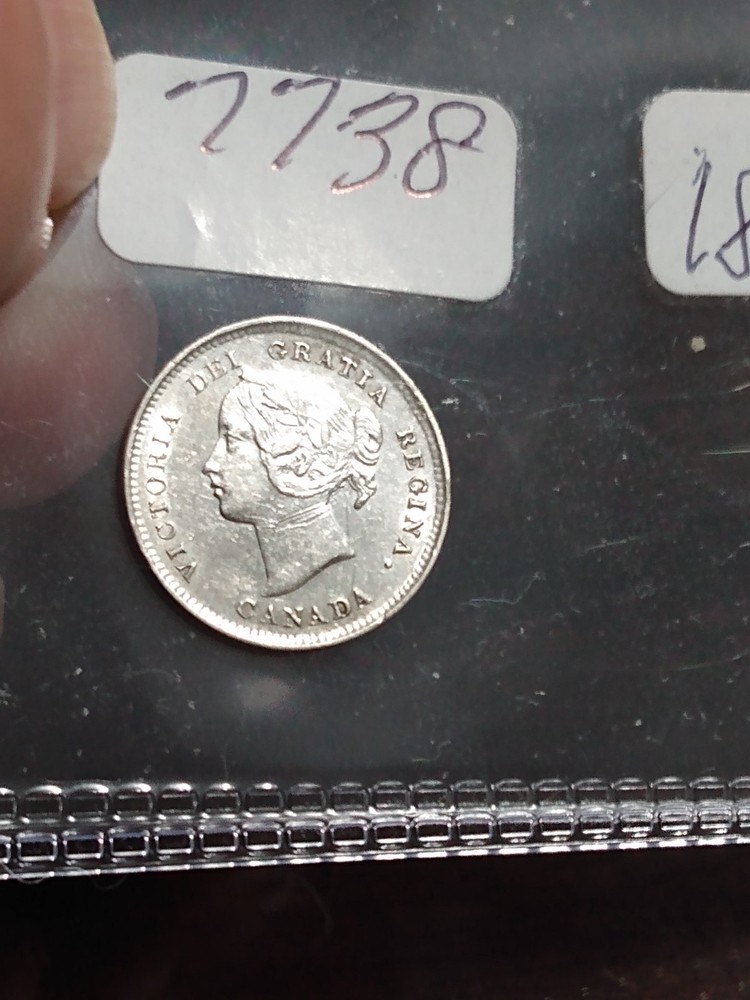 1897 5 CENT CANADA SILVER COIN - .925 SILVER - PLEASE READ MY NOTES IN CONDITION