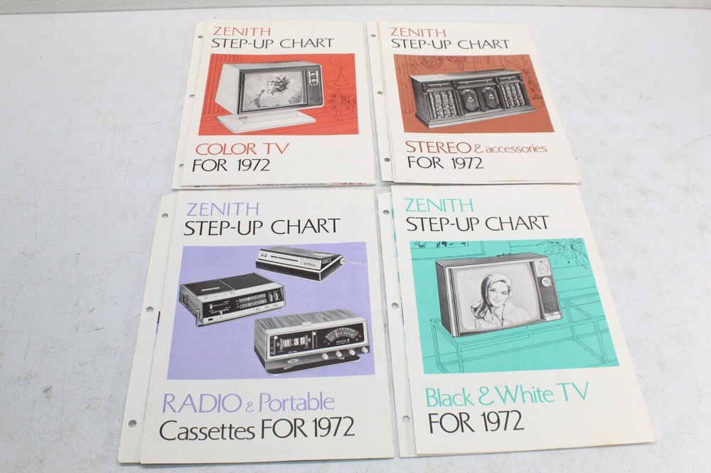 1972 Zenith All New Specification Sheets TV Radio Phonograph