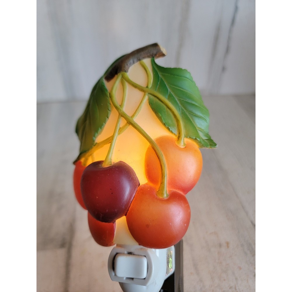 Unique cherry fruit night light home decor bathroom orchid red