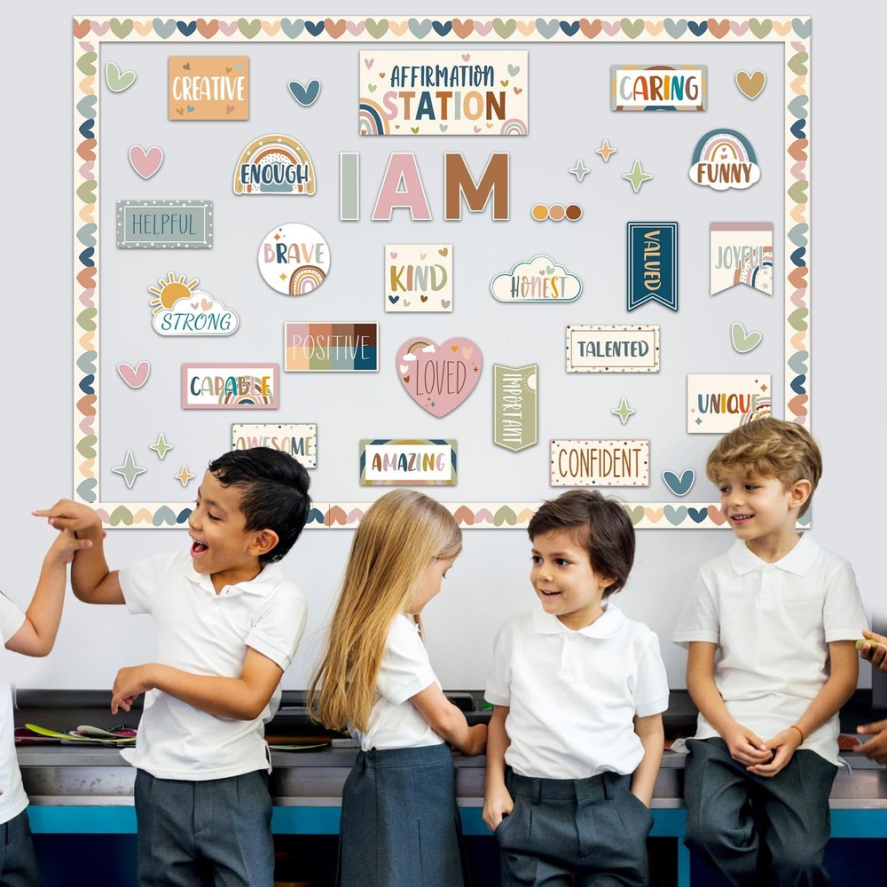 Boho Affirmation Bulletin Board Set - Motivational Classroom Decor