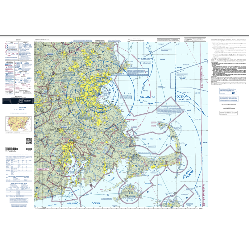 FAA Chart: VFR TAC Chart Boston - Always Current - Select Cycle Dates
