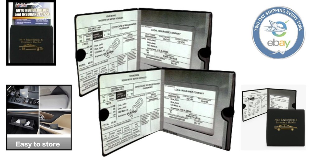 Essential 2-Piece Black Document Holder Set - Ideal for Cars & Motorcycles