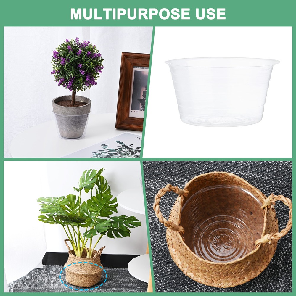 10 Pack Planter Coasters 6" Plant Coasters [Transparent]