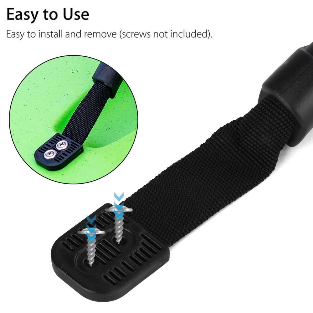 Black Grab Handle Kayak Boat Side Mount Rubber Replacement Grip Handle -2 Pack