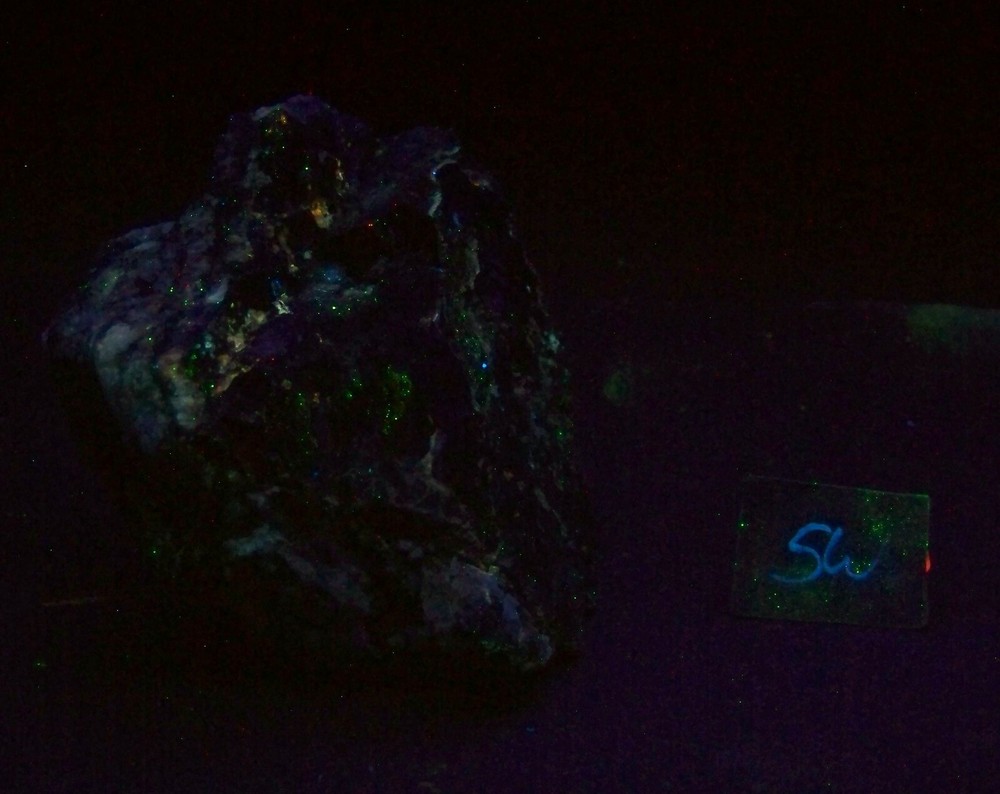 Fluorescent Fluorite Crystals w Aragonite Specimen