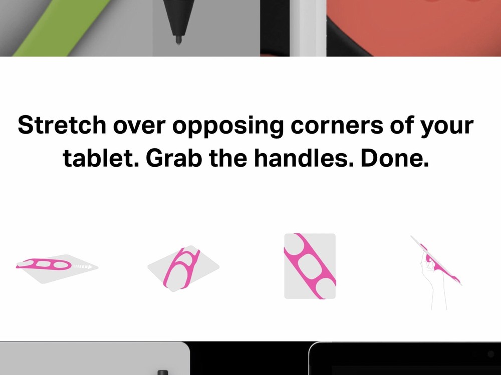 Orange Silicone Mid-Size Padlette Tablet Handle Holder