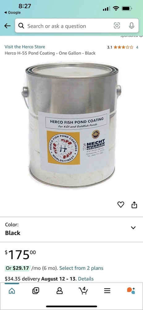 Herco Fish Pond Coating [ Grey ]