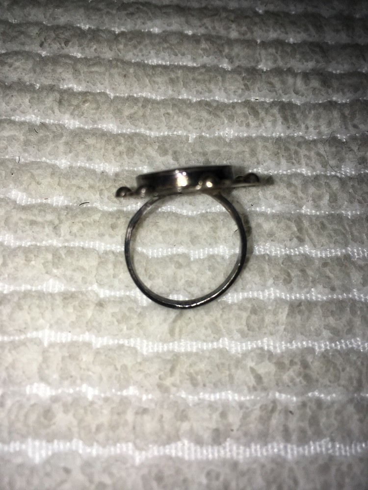 Antique Vtg Sterling Silver Abalone Ring Size 5