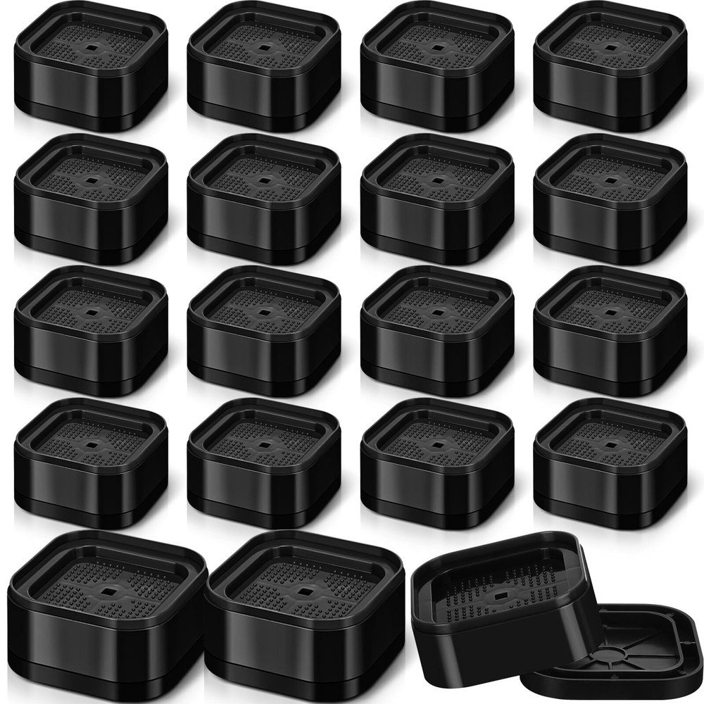Furniture Bed Risers 16Pack Heavy Duty Black Stackable Square Raising Blocks
