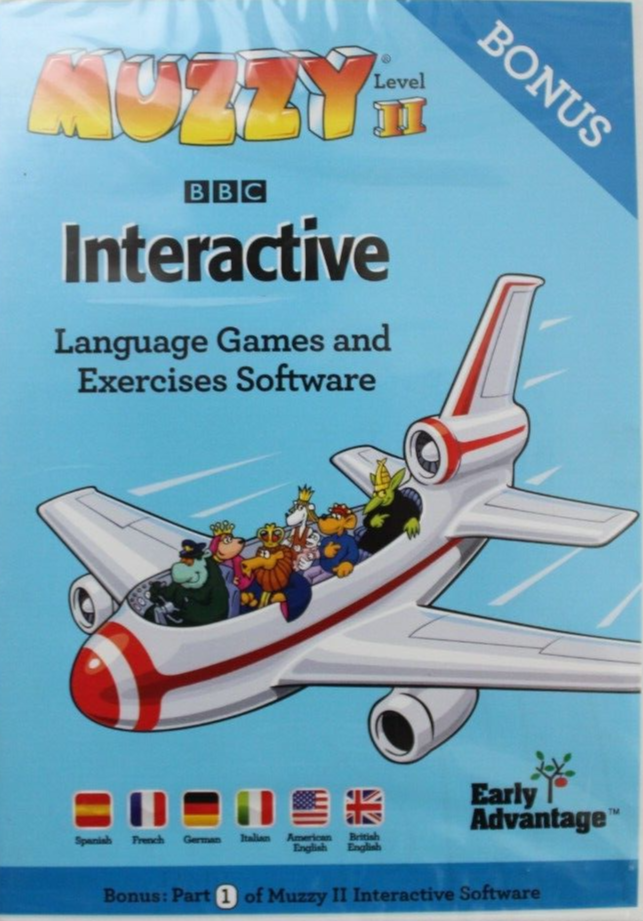MUZZY INTERACTIVE LEVEL 2 LANGUAGE GAMES AND EXERCISES SOFTWARE [NEW CD-ROM]