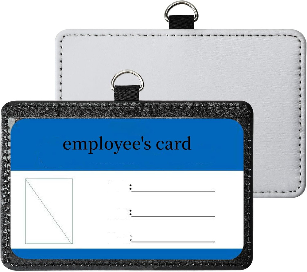 30-Pack Horizontal PU Leather ID Badge Holders for Sublimation Printing