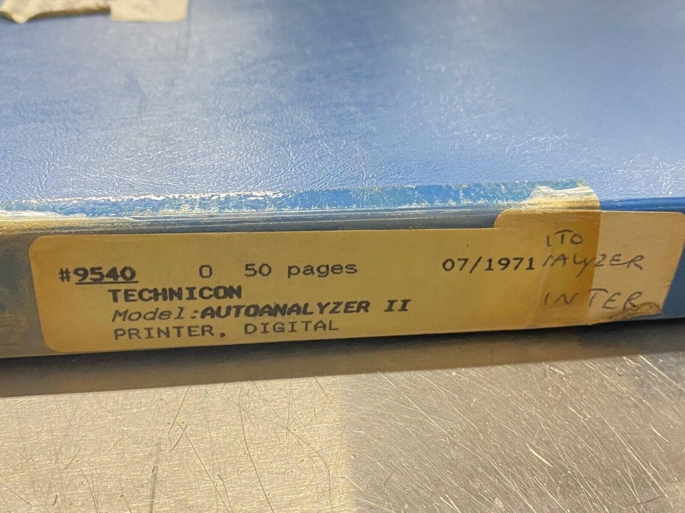 Technicon Digital Printer Auto Analyzer 2- User Guide / Manual /Instruction Book