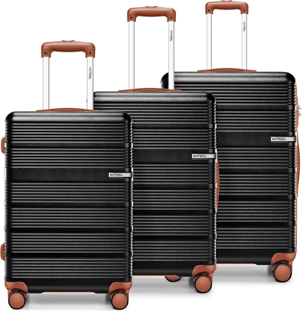 3 Piece Luggage Set ABS+PC Hard Shell Suitcase with Spinner Wheels & TSA Lock