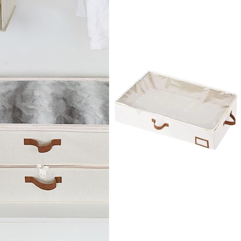 Foldable Under Bed Storage Box with Clear Window for Easy Access Clothes Holder