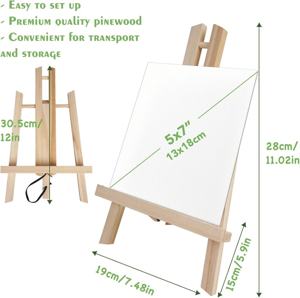 11.8" Pine Desk Easel for Art Display, 12 Pack