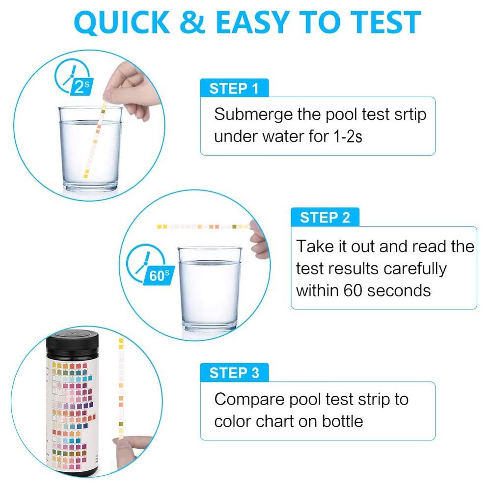 16 Parameters Water Test Strips – Accurate Home Drinking Water & Pool Test Kit