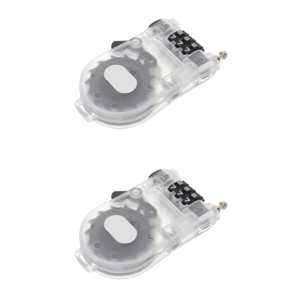 2 Pieces Snowboard Lock for Public Rack Retractable Flexible Length Combination