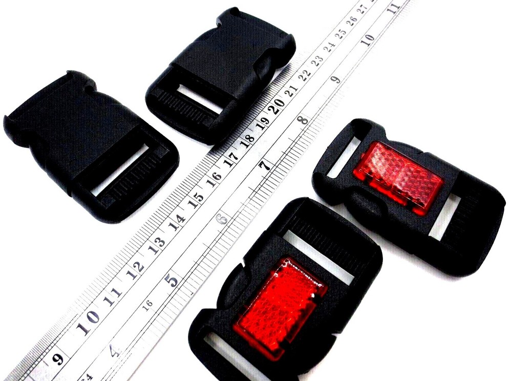 Reflective Buckle - Fits 1", 25mm Wide Webbing Strap - Durable Polyacetal!