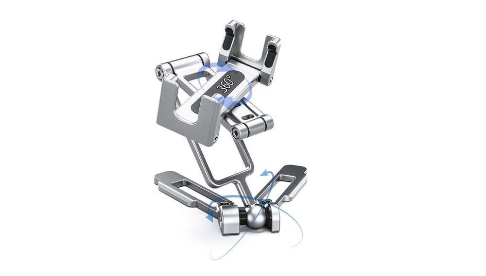 Leofoto PS-4 Foldable Multi-Functional Smartphone Clamp Silver