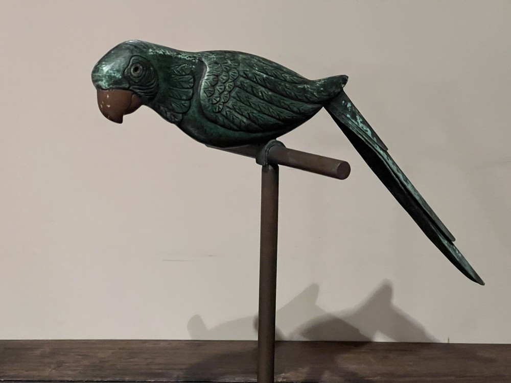 Bronze Parrot on rotating stand