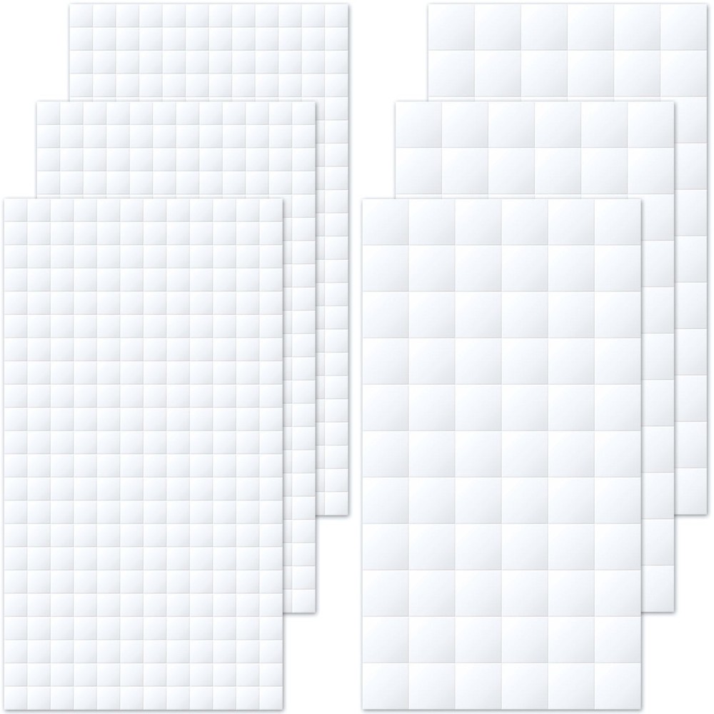 6 Sheets Double Sided Foam Squares, 990pcs, Arts Crafts, White