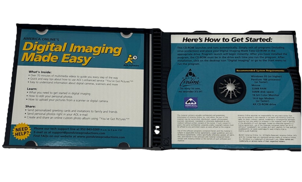 AOL Digital Imaging Made Easy - PC Software Program CD-Rom