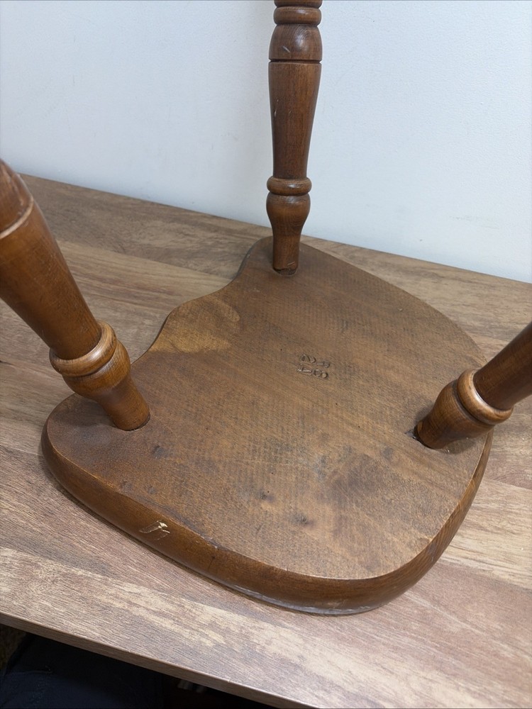 Vintage 3 Leg Maple Milking Stool #R82A Solid Wood Butt Or Saddle Seat Stool