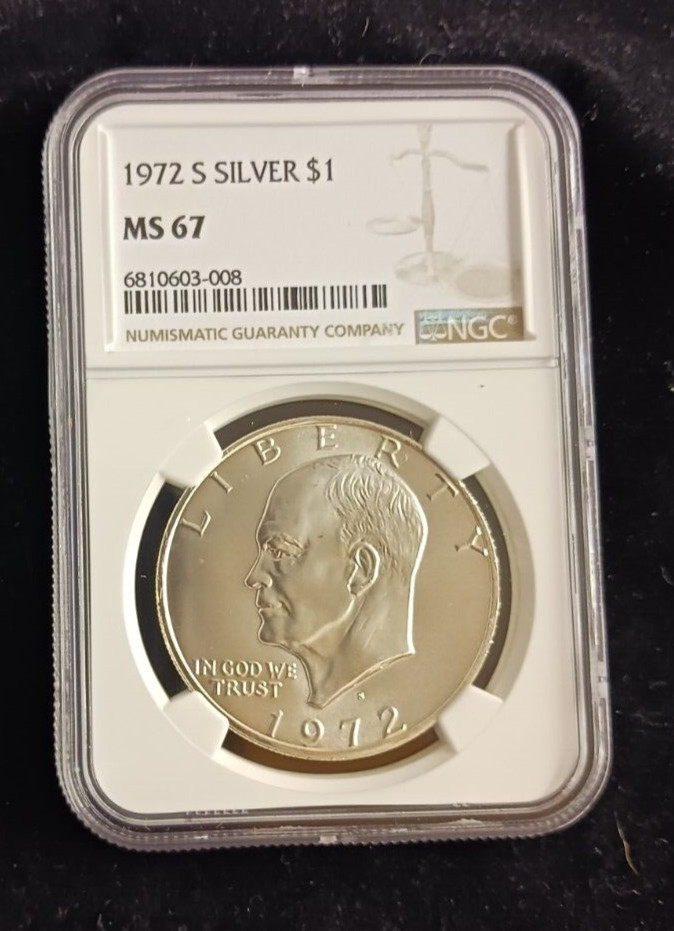 1972(S) Silver $ NGC MS 67 Ike Dollar Coin