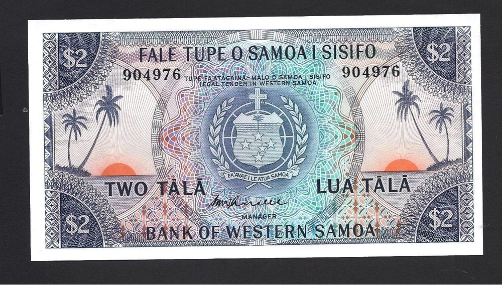 Western Samoa p-17b, UNC , 2 Tala , 1967