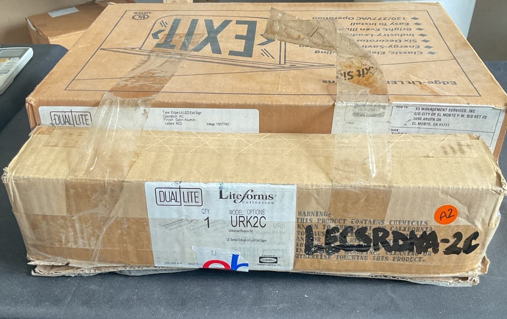 Dual Lite LED Emergency Exit Double Face Sign White LECSRDNA-2C A2