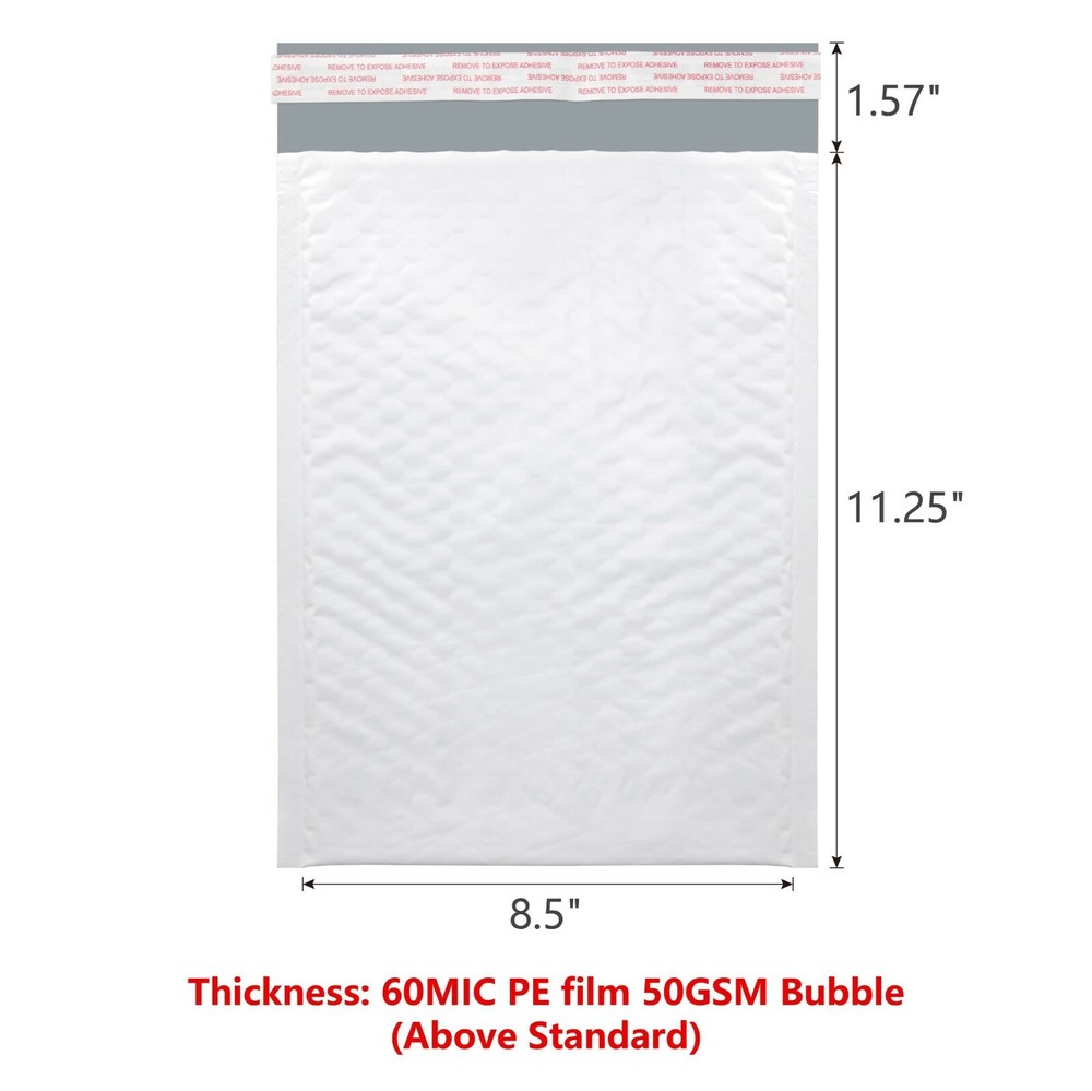 KSK Packaging 8.5" x 11.25" Poly Bubble Mailers Padded Envelopes