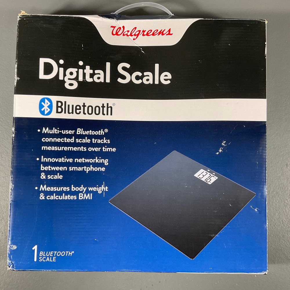 Walgreens Digital Scale Bluetooth Measures Bodyweight & Calculates BMI Black