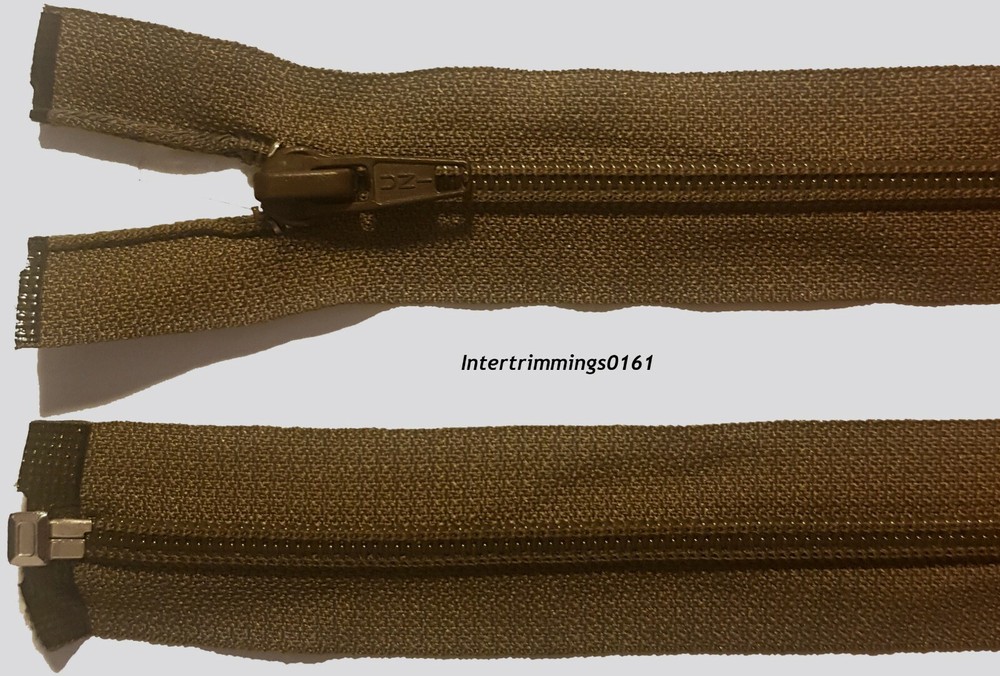 UNI ZIP, KHAKI, 27.5"/70CM, NYLON TEETH PLASTIC OPEN END, NO.5
