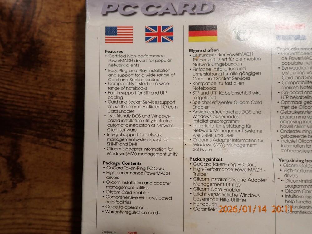 Olicom 770001020 OC-3221 Token Ring GoCard