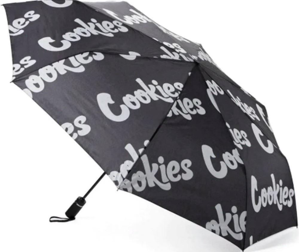 Cookies Sf Black Umbrella With Repeated Logo
