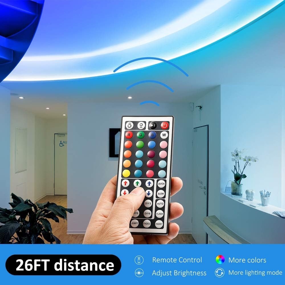 DAYBETTER Led Strip Lights 32.8ft Kit with Remote and 32.8 ft, Multicolor