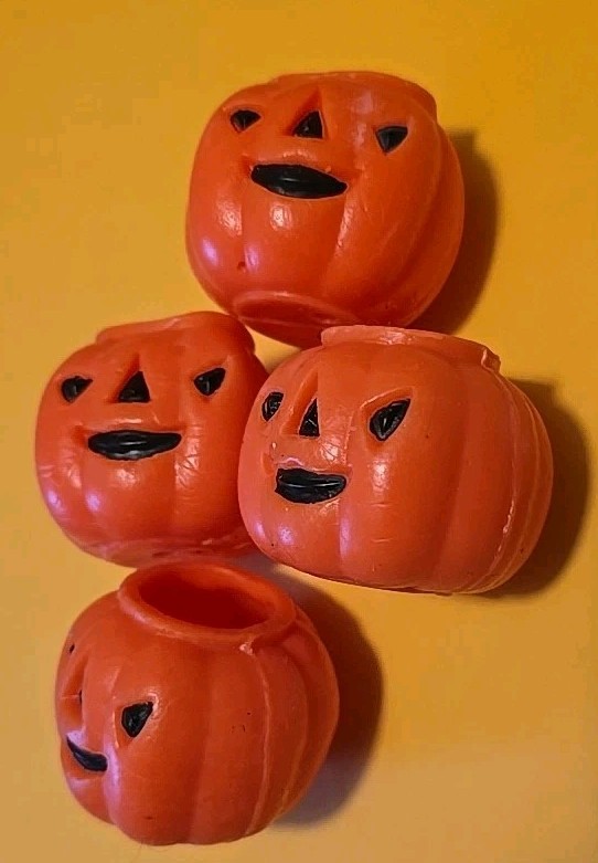 4 Vintage Gurley Halloween Jack-o-lantern Candles