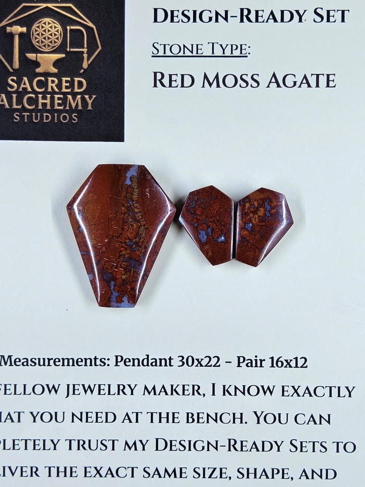 Coffin Shape - Red Moss Agate - Design-Ready Set
