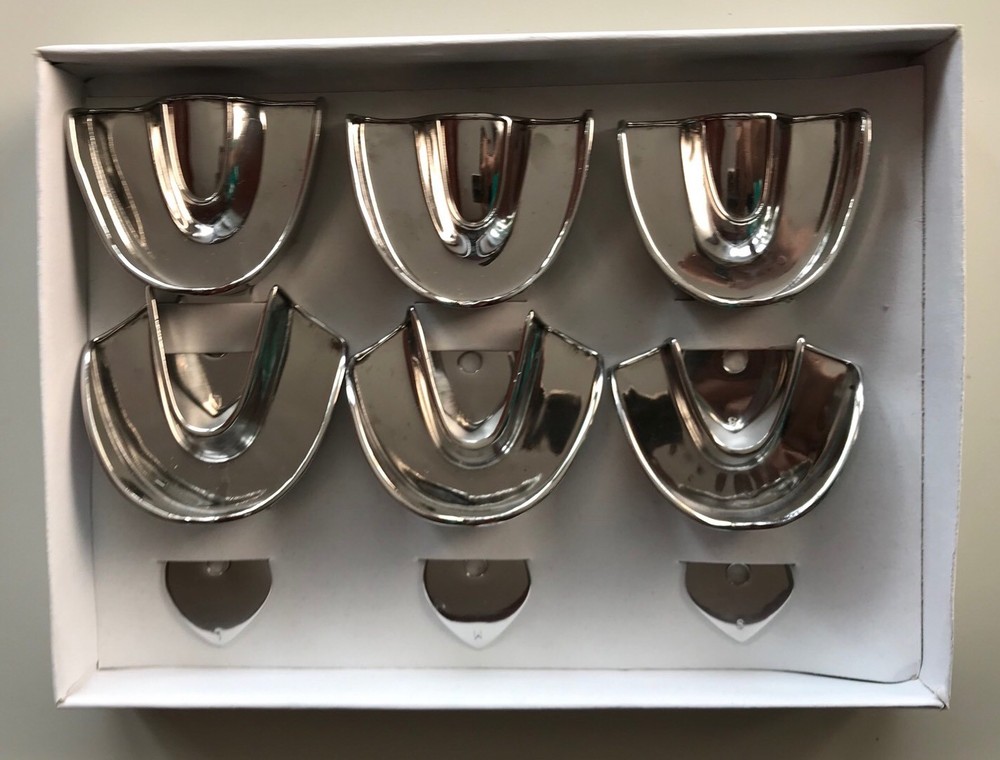 6 Dental Impression Trays set Solid Denture Instruments