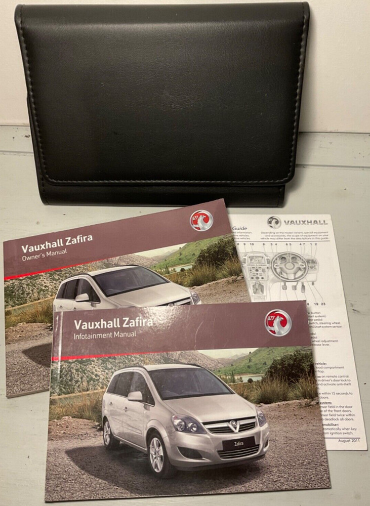 Vauxhall Zafira Owners Manual Book Pack 2011