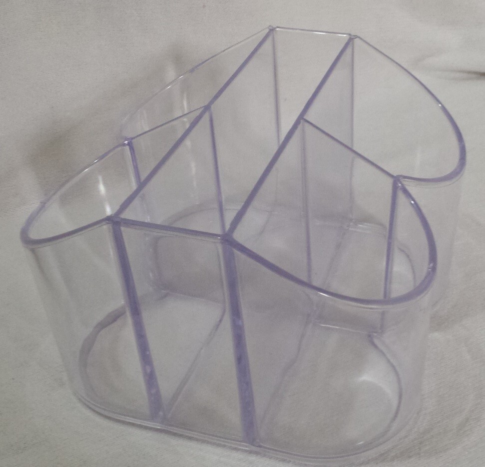 Clear Plastic 5-Compartment Clear Acrylic Organizer for Bathroom/Office Storage