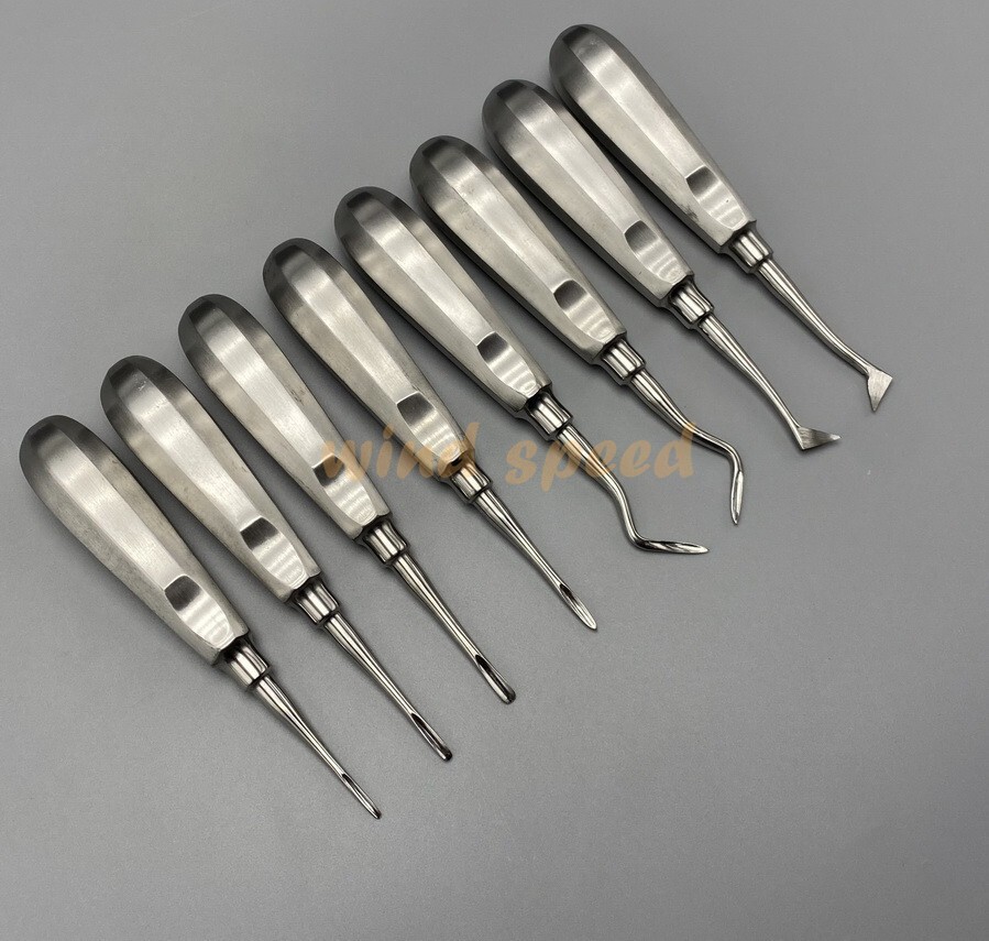 Surgical Tooth Extraction Elevators Surgery Dental Luxation Root Tools 8pcs/Kit