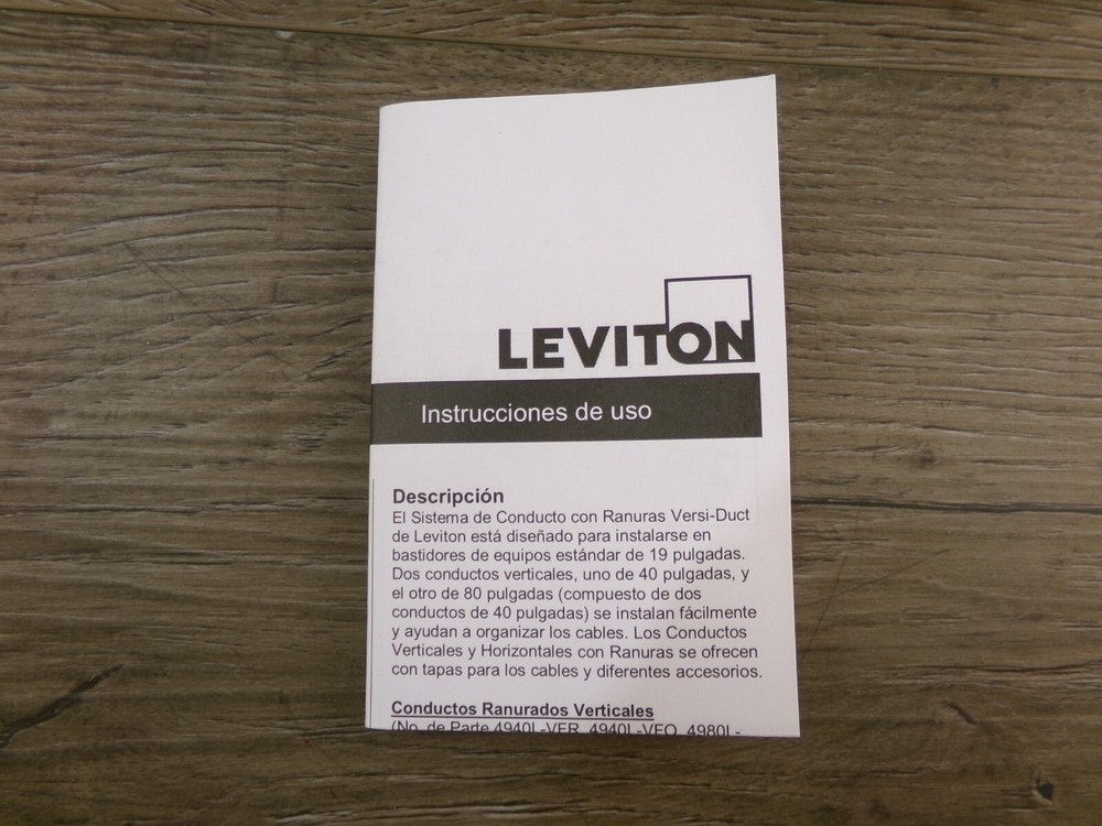Leviton 491RU-HFO Horizontal Cable Management S3